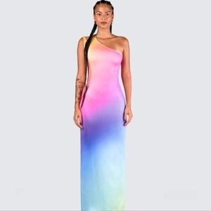 Finesse Elysia Multi ColorOne Shoulder Dress 2xl